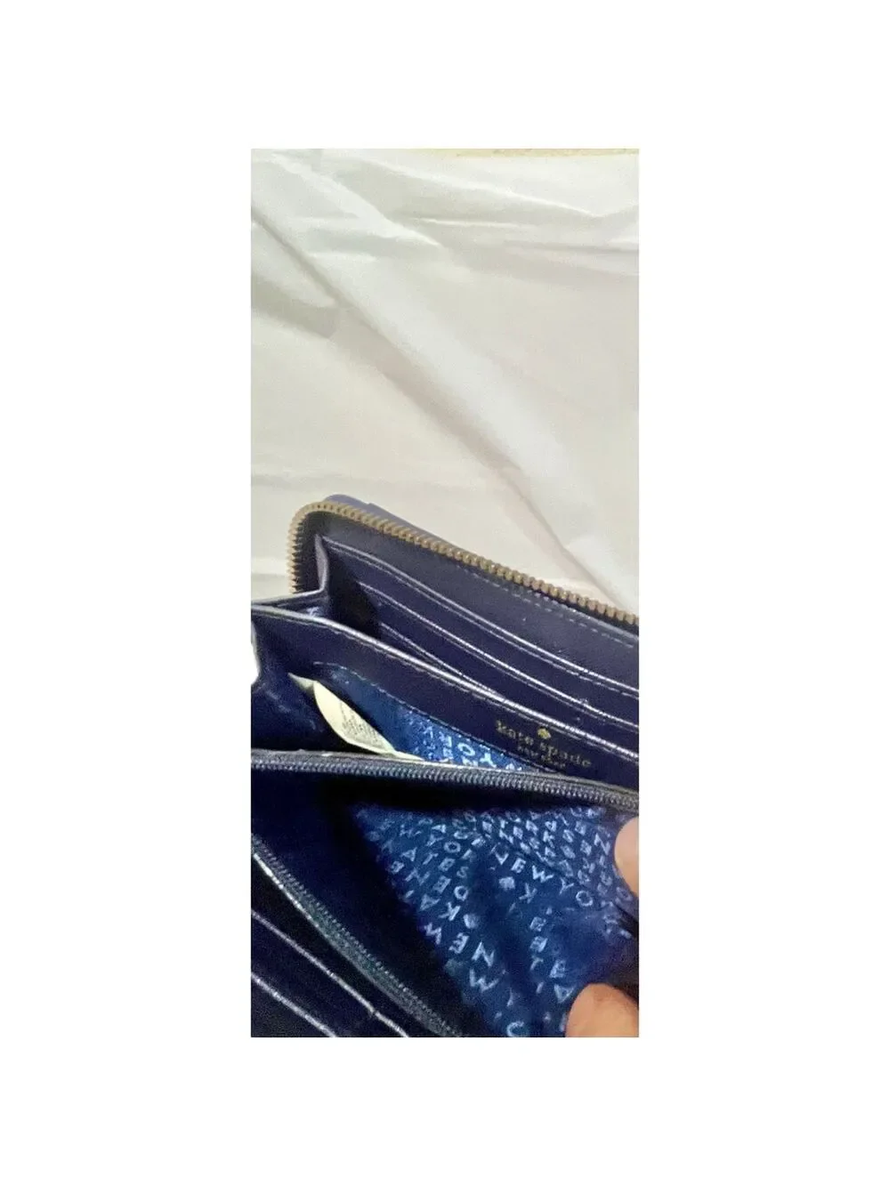 Kate Spade Laurel Way Neda Cruise Stripe Zip Around Accordion Wallet Clutch